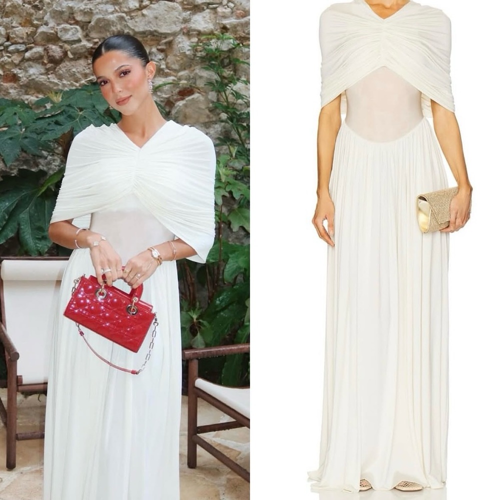 Helsa Philomena jersey dress in vanilla